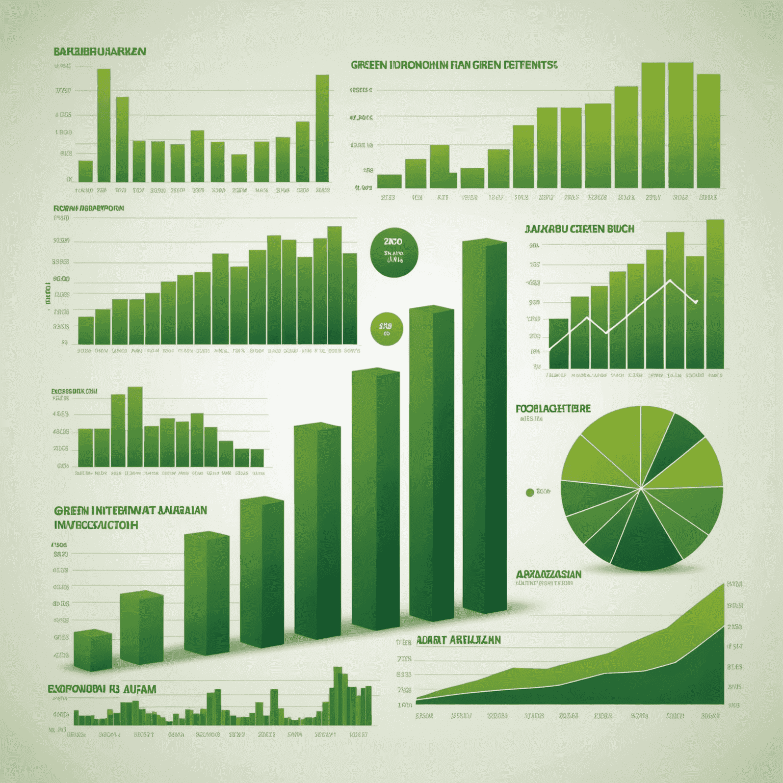 Графики и диаграммы, показывающие рост зеленых инвестиций в Азербайджане за последние годы